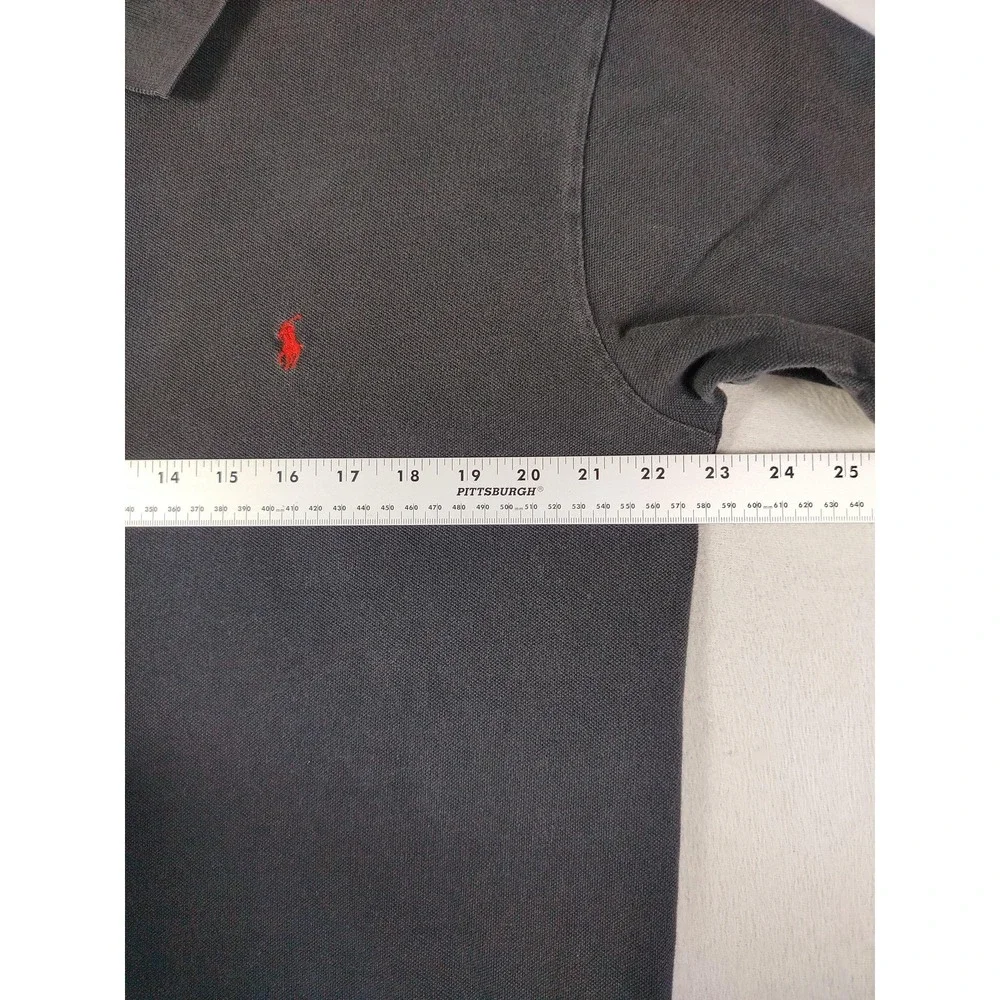 Vintage Polo By Ralph Lauren Polo Shirt Mens Large Black Cotton Red Pony Preppy